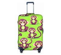KLJnmbb Green Clever Monkey Print - Copertura elastica per valigia, lavabile, antigraffio, antipolvere, elegante, bianco, M
