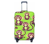 KLJnmbb Green Clever Monkey Print - Copertura universale per valigia, elastica, lavabile, da viaggio, Nero , S