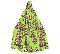 KLJnmbb Green Clever Monkey Print - Mantello con cappuccio per adulti, per carnevale, cosplay, feste, accessori per attività all'aperto