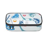 KLJnmbb Hockey Elements - Astuccio da viaggio con stampa creativa, 21 x 5 x 9 cm, borsa portaoggetti funzionale per forniture per ufficio