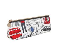 KLJnmbb I Love London, elegante astuccio a triangolo di grande capacità, con cerniera, per strumenti di scrittura