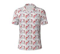 KLJnmbb I Love London - Polo traspirante da uomo, alla moda, a maniche corte, casual, per gite e regali per la festa del papà, Nero , 3XL