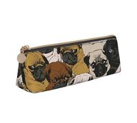 KLJnmbb Imagen De Pug Stampa Elegante Astuccio Grande Capacità Triangolo Pouch con Cerniera per Strumenti di Scrittura