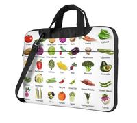KLJnmbb Introduzione Di Varie Verdure Stampa Pratica Borsa Elegante E Protettiva Borsa Per Computer Portatile Versatile Borsa Morbida Per Le Donne Degli Uomini, Nero , 15.6 inch