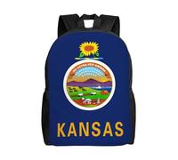 KLJnmbb Kansas State Flag Print Uomini Donne Elegante Zaino Impermeabile Per Viaggi Escursionismo Campeggio Leggero Daypack