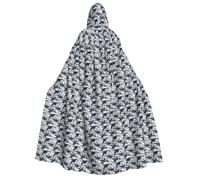 KLJnmbb Killer Whale Print Halloween Cappelli con cappuccio Cosplay | Mantello unisex per feste, strega, mago, Natale, eventi a tema, costume da vampiro, 190 cm