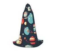 KLJnmbb Mantello con cappuccio con stampa di pianeti dello spazio esterno, per cosplay, festival, celebrazioni, eventi, abbigliamento all'aperto