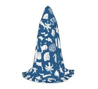 KLJnmbb Mantello con cappuccio con stampa di vita marina subacquea adulti ragazzi bambini varietà mago mantello Robehalloween Carnevale Cosplay