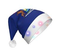 KLJnmbb Michigan State Flag Print Cappello di Natale adulto con luci accessorio festivo per Capodanno forniture per feste