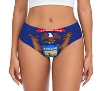 KLJnmbb Michigan State Flag Print Women Underwear Seamless Slip Flessibile Elastico Traspirante Morbido Comfort Uso quotidiano, Nero , L
