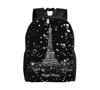 KLJnmbb Night Paris Torre Eiffel Stampa Uomo Donna Elegante Zaino Impermeabile Per Viaggi Escursionismo Campeggio Leggero Daypack