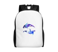 KLJnmbb Orca Killer Whale Print Uomini Donne Elegante Zaino Impermeabile Per Viaggi Escursionismo Campeggio Leggero Daypack