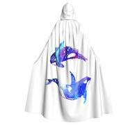 KLJnmbb Orca Killer Whale Stampa Mantello con Cappuccio Halloween Robe | Carnevale 185 centimetri Abbigliamento Casual Versatile Accessorio Outdoor Versatile Costume Mantello