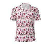 KLJnmbb Parigi Torre Eiffel Francia Stampa Traspirante Polo Uomo Elegante Manica Corta Casual Gite Regali Festa del Papà, Nero , 4XL