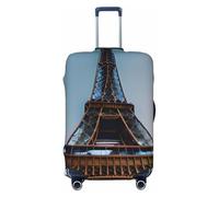 KLJnmbb Parigi Torre Eiffel Stampa Universale Valigie Copertura Bagagli Protettore Elastico Lavabile Viaggio Bagagli, Nero , L