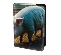 KLJnmbb Pigs in Farm Print 14 cm passaporto viaggio portadocumenti sicuro compatto elegante per uomini e donne