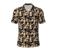 KLJnmbb Polo da uomo con stampa di pastore tedesco, traspirante, a maniche corte, casual, per gite e regali per la festa del papà, Nero , 4XL
