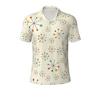 KLJnmbb Polo da uomo traspirante con stampa retrò moderna alla moda a maniche corte casual gite regali per la festa del papà, Nero , L