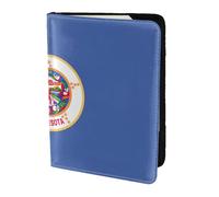 KLJnmbb Portadocumenti da viaggio con stampa bandiera del Minnesota da 14 cm, sicuro, compatto, elegante, per uomini e donne