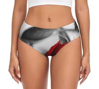 KLJnmbb Red Rose 1 Stampa Donne Biancheria Intima Senza Cuciture Slip Flessibile Elastico Traspirante Morbido Comfort Uso Quotidiano, Nero , 4XL