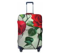 KLJnmbb Red Rose Stampa Immagine Elasticizzata Valigia Universale Elastico Bagagli Protettore Manica Vacanza Viaggio, Nero , L, Bagaglio a mano