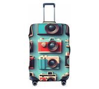 KLJnmbb Retro Cool Camera Collection Stampa Universale Valigie Copertura Dei Bagagli Elastico Lavabile Viaggio Bagagli Copertura, Nero , S