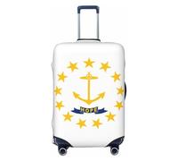 KLJnmbb Rhode Island State Flag Print Universal Valigie Copertura protettiva elastica lavabile da viaggio, Nero , L