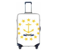KLJnmbb Rhode Island State Flag Print Valigie Copertura Elastica Lavabile Anti Graffio Protezione Bagagli Antipolvere Elegante, bianco, L