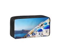 KLJnmbb Santorini - Custodia leggera con stampa dell'isola greca e vista sul mare, per ufficio, viaggi, viaggi, casa, regalo