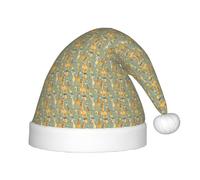 KLJnmbb Simpatico cappello di Natale con stampa di giraffe selvatiche per ragazzi e ragazze, cappello di Natale per le vacanze di Natale, accessori per feste