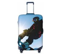KLJnmbb Snowboard Stampa Immagine Universale Valigie Copertura Dei Bagagli Elastico Lavabile Viaggio Copertura Dei Bagagli, Nero , L