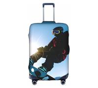 KLJnmbb Snowboard Stampa Immagine Valigie Copertura Elastica Lavabile Anti Graffio Protezione Dei Bagagli Antipolvere Elegante, bianco, L