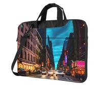 KLJnmbb Strade di New York City Stampa Pratica Borsa Elegante e Protettiva Borsa per Computer Portatile Versatile Borsa Morbida Per Donne Uomini, Nero , 15.6 inch