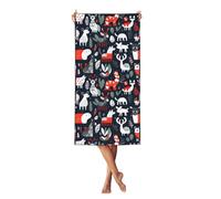 KLJnmbb Telo mare leggero con stampa di animali scandinavi per donne e uomini, accessorio per le vacanze, i viaggi, prendere il sole