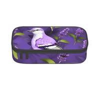KLJnmbb Uccello in viola lavanda floreale stampa floreale astuccio da viaggio 20,3 x 5,1 x 9,4 cm borsa portaoggetti funzionale per forniture per ufficio