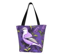 KLJnmbb Uccello in viola lavanda floreale stampa floreale borsa a tracolla funzionale viaggio spiaggia borsa alla moda borsa quotidiana vacanza lavoro uso estivo