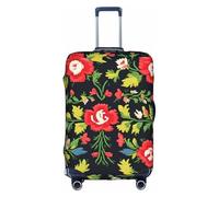 KLJnmbb Ucraino Ricamo Stile Rosa Stampa Valigie Copertura Elastico Lavabile Anti Graffio Bagagli Protector Antipolvere Elegante, bianco, L
