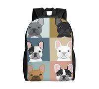 KLJnmbb Zaino da uomo e donna con stampa bulldog francese, elegante, impermeabile, per viaggi, escursionismo, campeggio, leggero