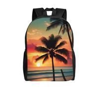 KLJnmbb Zaino da uomo e donna con stampa tropicale con palme da spiaggia, elegante, impermeabile, per viaggi, escursionismo, campeggio, leggero