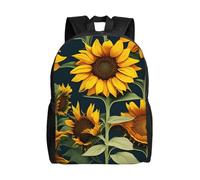 KLJnmbb Zaino impermeabile alla moda con stampa di girasole e fiori selvatici, per viaggi, escursionismo, campeggio, leggero