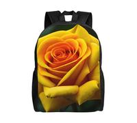 KLJnmbb Zaino impermeabile alla moda da uomo e donna con stampa di rose gialle per viaggi, escursionismo, campeggio, zaino leggero