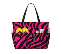 KLJnmbb Zebra, tigre, leopardo, rosa, borsa da viaggio, impermeabile, con tasche multiple, leggera, pieghevole, riutilizzabile