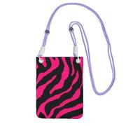 KLJnmbb Zebra, tigre, leopardo, rosa, con stampa, per donne e uomini, borsa a tracolla per cellulare, accessorio da viaggio, Viola, Taglia unica