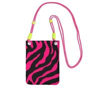 KLJnmbb Zebra, tigre, leopardo, rosa, con stampa, per donne e uomini, borsa a tracolla per cellulare, accessorio da viaggio, Fucsia, Taglia unica