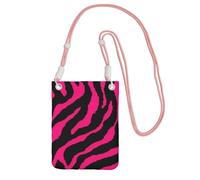 KLJnmbb Zebra, tigre, leopardo, rosa, con stampa, per donne e uomini, borsa a tracolla per cellulare, accessorio da viaggio, rosa, Taglia unica