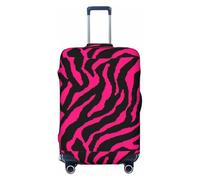 KLJnmbb Zebra, tigre, leopardo, rosa, stampa universale, copertura per valigia, protezione per bagagli, elastica, lavabile, da viaggio, Nero , S