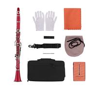 KLKL clarinetto BB Flat 17-Key Clarinet con Carry Guanti Guanti Guanti Mini cacciavite Canne Caso 10pcs Reeds Flauto Strumento a Legna (Color : Crimson)