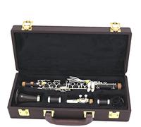 KLKL clarinetto Nuovo EB 17 Keys Clarinetto Professionale Clarinetto Ebano Clarinetto in Legno Argento Placcato Key E Piatto Tono Dolce (Color : Light Yellow)