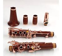 KLKL clarinetto Red Wood Professional Clarinet Ridicle BB/Rose Plated Keys/Redwood SIB Klarne (Color : 1)