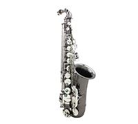 KLKL Sassofoni Professional Brass Bend EB E-Flat Sassofono Contralto Sax Placcatura in Nichel Nero Chiavi A Conchiglia Abalone con Custodia Sax Principiante
